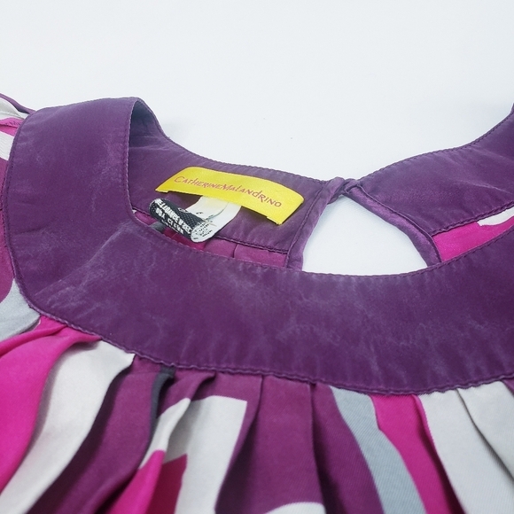 Vintage Catherine Malandrino Silk Geometric Shift Dress - Picture 11 of 15